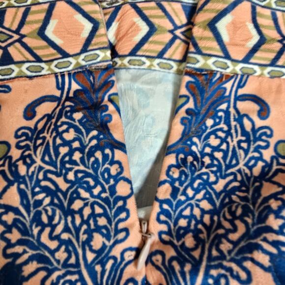 Champagne & Strawberry‎ Brocade Palazzo Pants High Waist Floral Size L - Picture 6 of 11